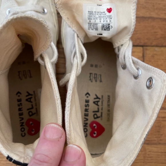 CONVERSE X PLAY Comme des Garçons Chuck 70 Multi Heart Sneakers Women's Sz 7 - Picture 8 of 9
